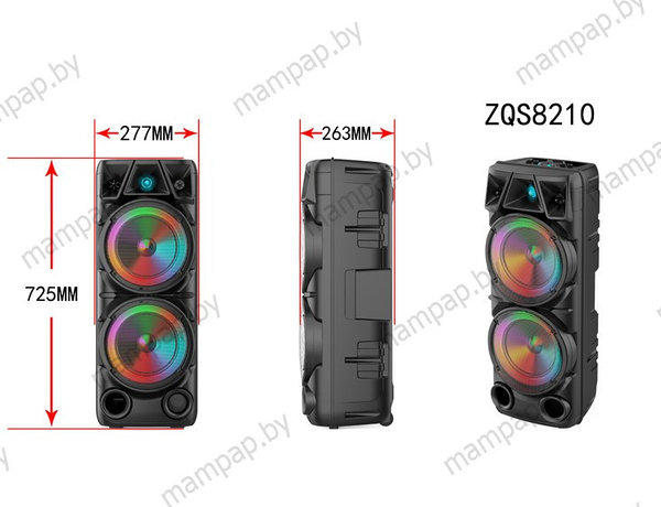 Speaker ZQS Double 8 Inch Horn Speaker Big TWS Woofer Speaker With Wireless Microphone