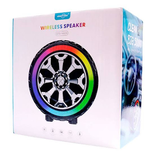 اسپیکر شارژی طرح چرخ ماشین GREATNICE مدل GTS-1492B با نورپردازی RGB