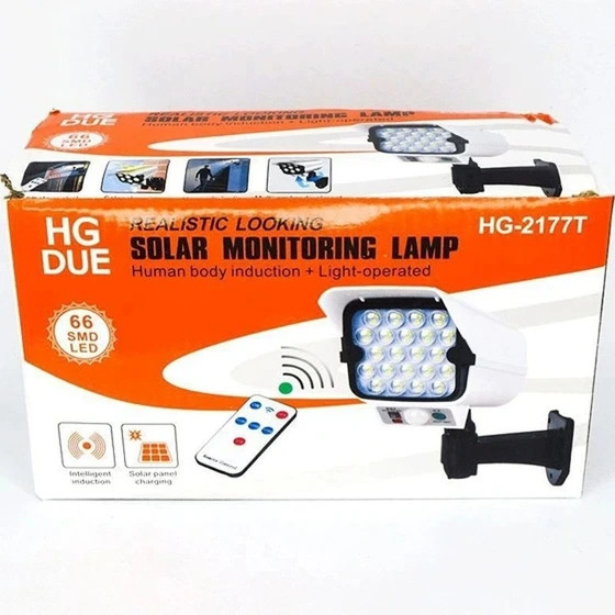 پروژکتور خورشیدی دیواری 66LED با سنسور حرکتی و ریموت مدل HG‑2177T